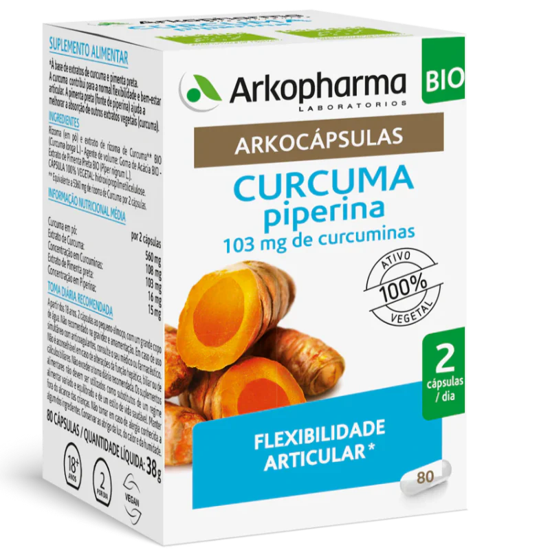 Arkocápsulas Curcuma Piperina 80 Cápsulas