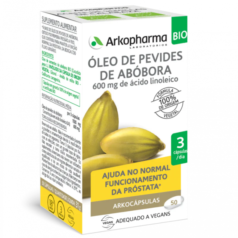 Arkocápsulas Óleo de Pevides de Abóbora Bio 50 Cápsulas