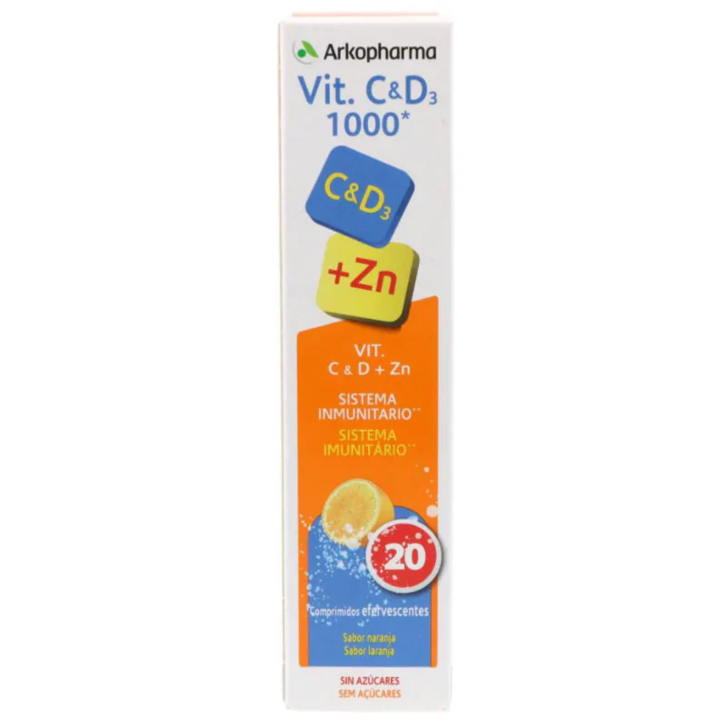 Arkopharma Vitamina C & D3 + Zinco 20 Comprimidos Efervescentes
