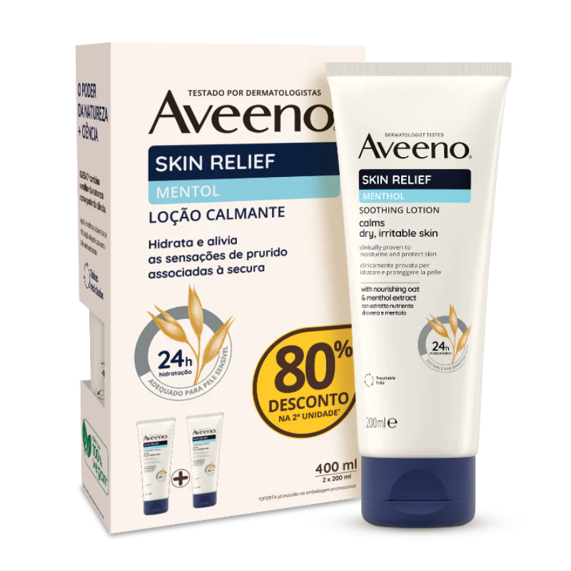Aveeno Pack Duplo Skin Relief Creme Lenitivo Mentol 200ml
