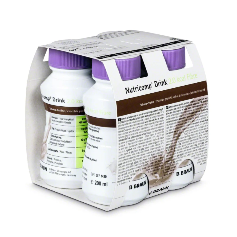 Bbraun Nutricomp Drink 2.0 Fibra Chocolate 200ml 4 Unidades
