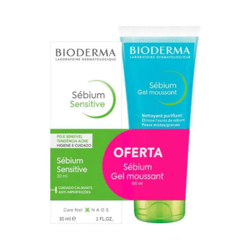 Bioderma Sébium Sensitive 30ml + Oferta Gel Moussant 100ml