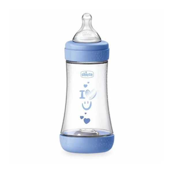 Chicco Biberão Perfect5 240ml Fluxo Médio Azul 2M+