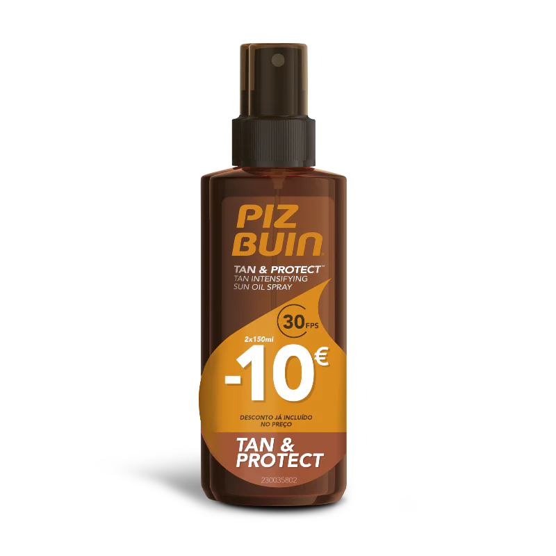 Piz Buin Tan & Protect Duo Óleo SPF30 Spray Solar Bronzeador 2x150ml