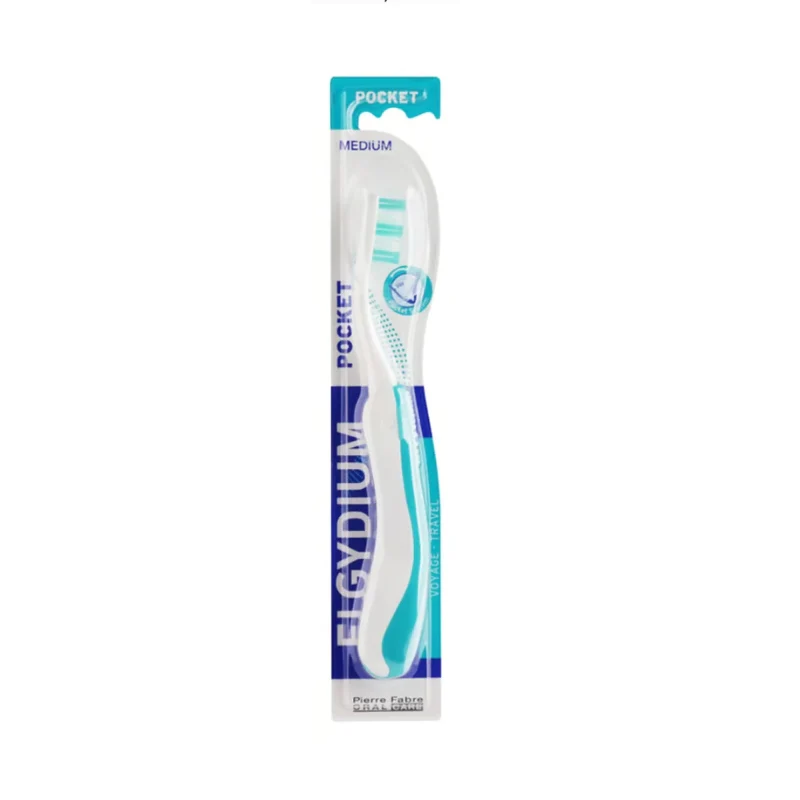 Elgydium Pocket Escova de Dentes de Viagem Média Verde Água