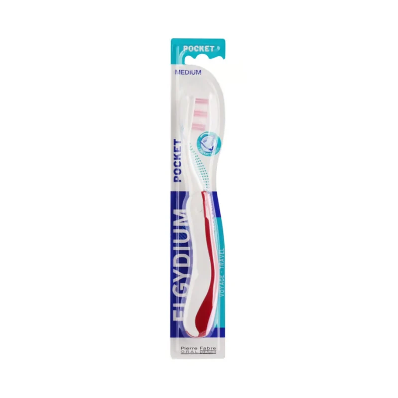 Elgydium Pocket Escova de Dentes de Viagem Média Vermelho