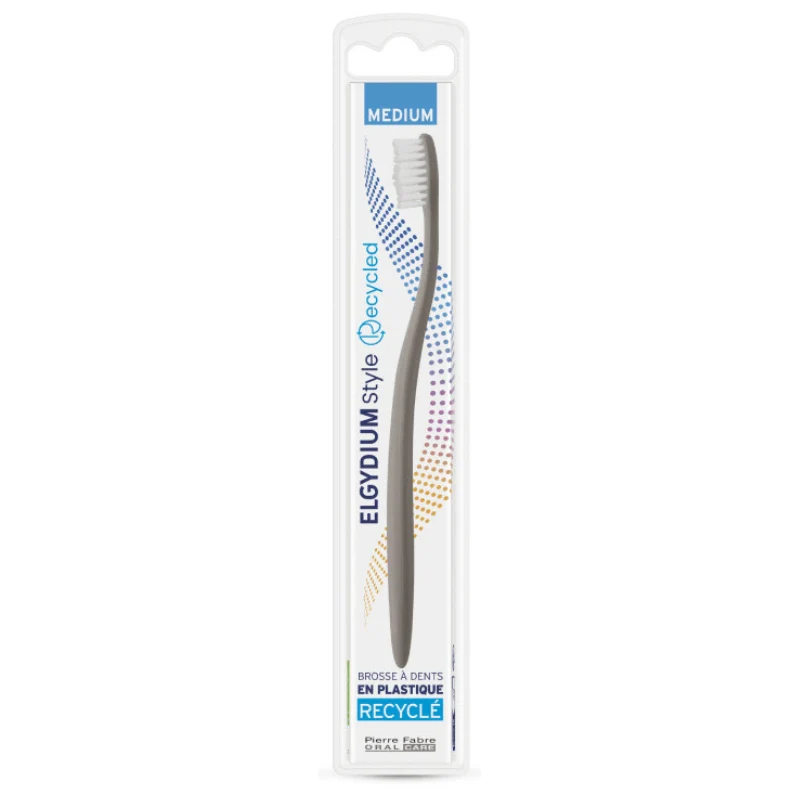 Elgydium Style Escova de Dentes Média Reciclada Cinzento