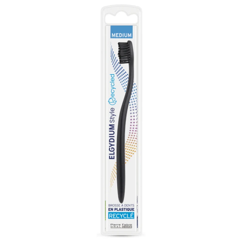 Elgydium Style Escova de Dentes Média Reciclada Preto