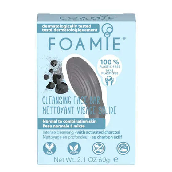 Foamie Barra de Limpeza Rosto Carvão Ativado Pele Normal a Mista 60g
