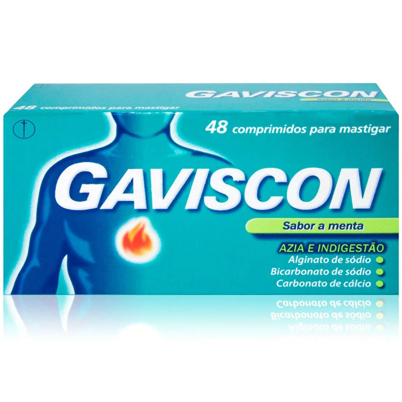 Gaviscon Menta 48 Comprimidos Mastigáveis 250/133,5/80mg