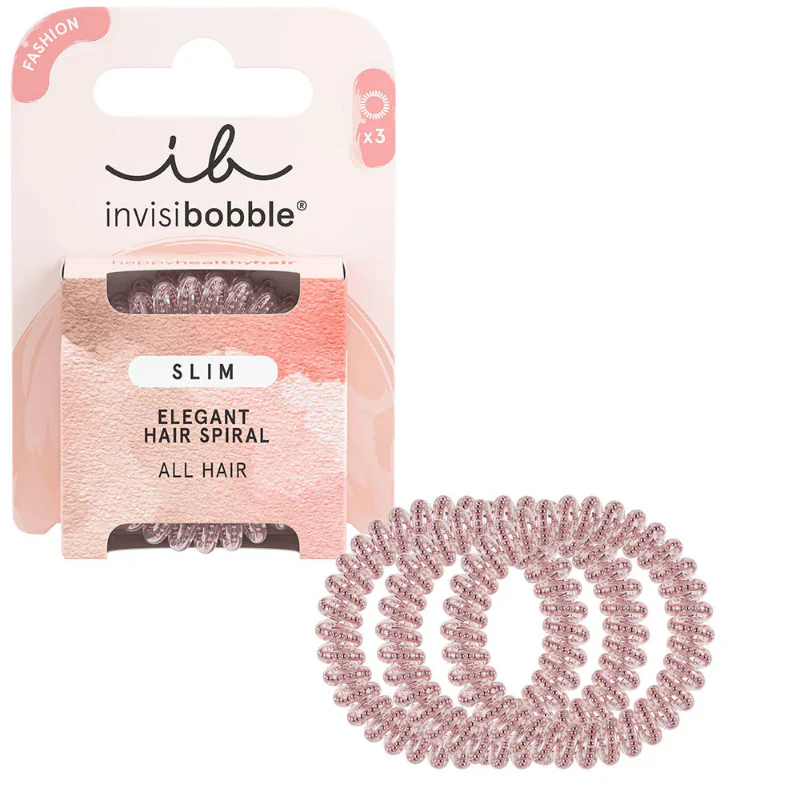 Invisibobble Slim Elásticos de Cabelo Rosa 3 Unidades
