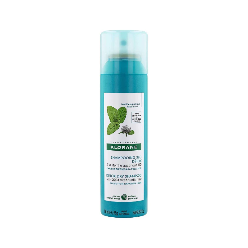 Klorane Capilar Menta Aquática Bio Champô Seco Detox Antipoluição 150ml