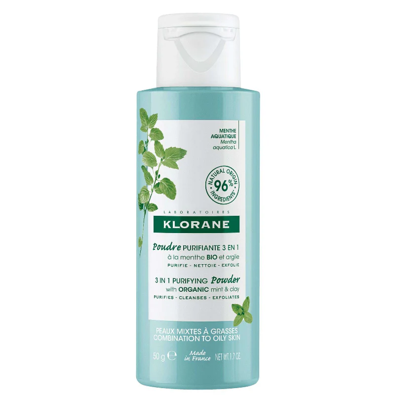 Klorane Menta Aquática Bio Pó Purificante 3 em 1 Detox 50g