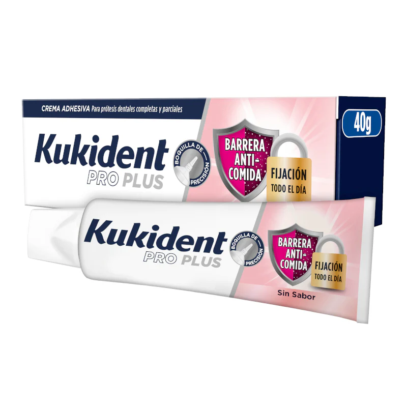 Kukident Pro Plus Barreira Anti-Comida sem Sabor 40g