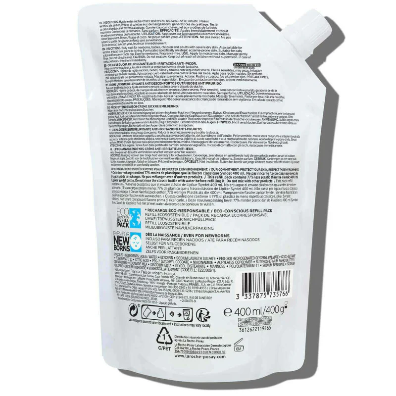 La Roche-Posay Lipikar Syndet Ap(+) Recarga 400ml - Image 2