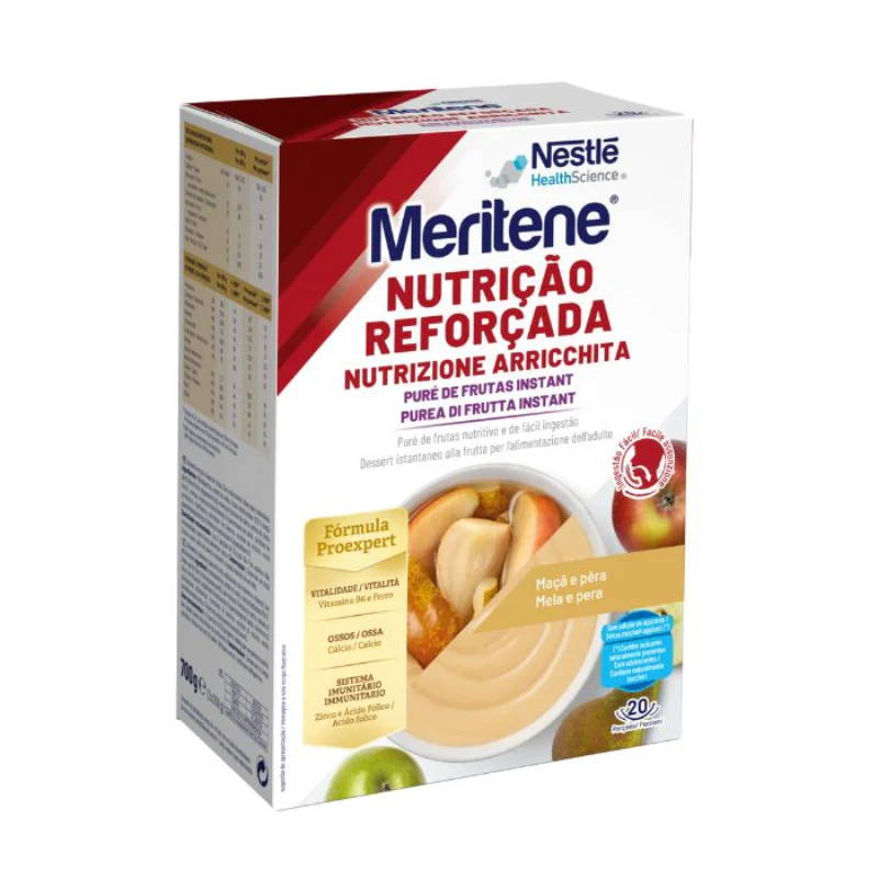 Meritene Compota de Frutas Instantânea Maçã e Pera 350g 2 Saquetas