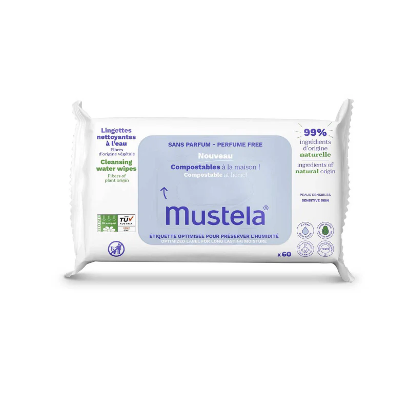 Mustela Bebé Toalhetes de Limpeza sem Perfume 60 Unidades