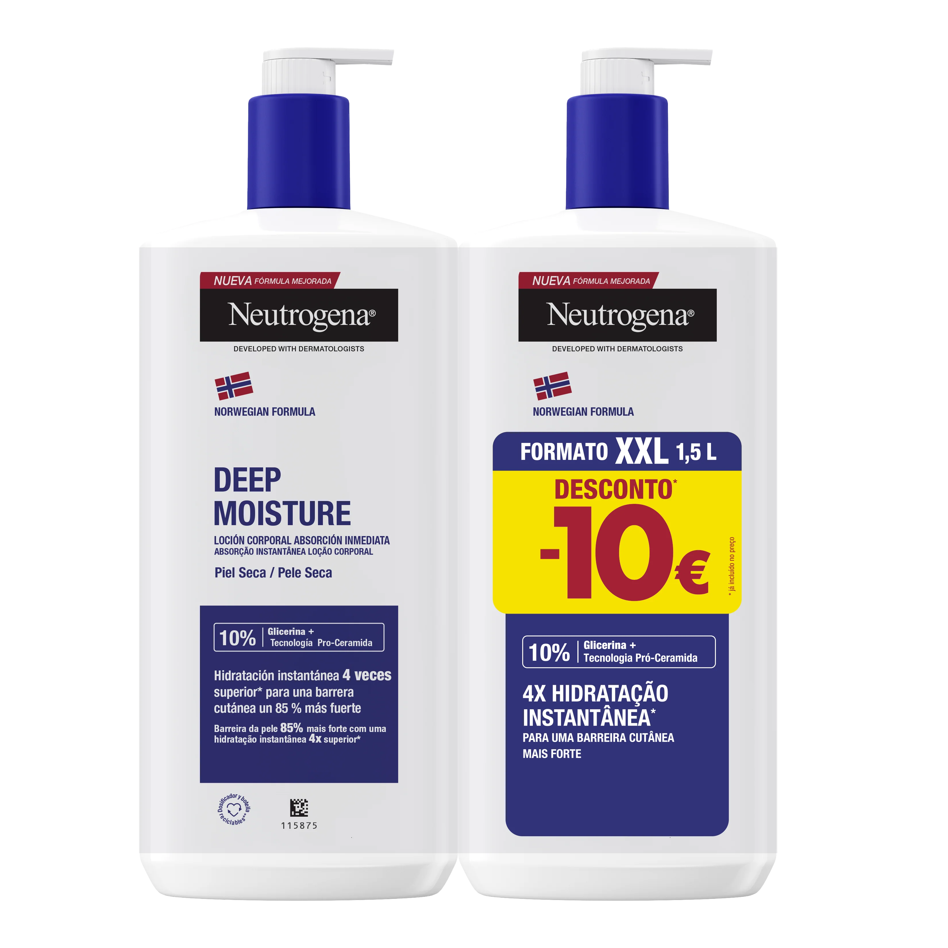 Neutrogena Corpo Loção 4 x Hidratação Instântanea 750ml Pack 2