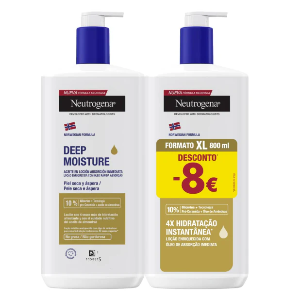 Neutrogena Deep Moisture Loção em Óleo 2 x 400ml