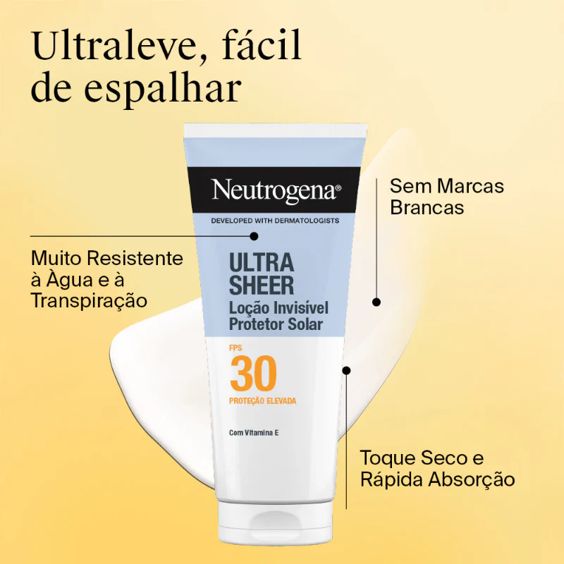 Neutrogena Ultra Sheer Protetor Solar Loção Invisível Corpo FPS30 200ml - Image 2
