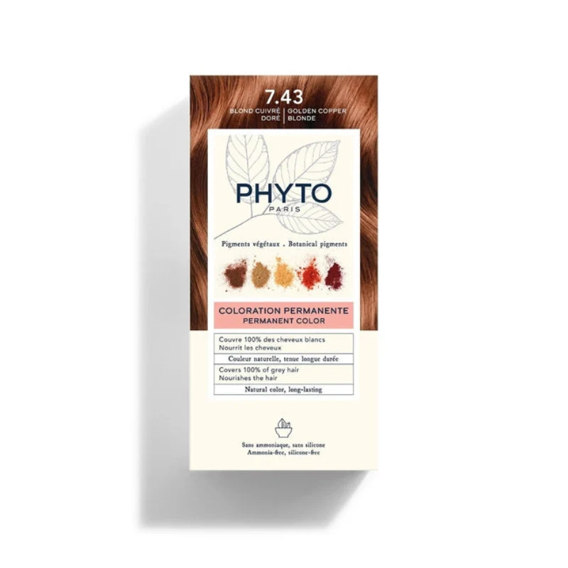 Phyto Phytocolor Coloração Permanente 7.43 Louro Acobreado Dourado