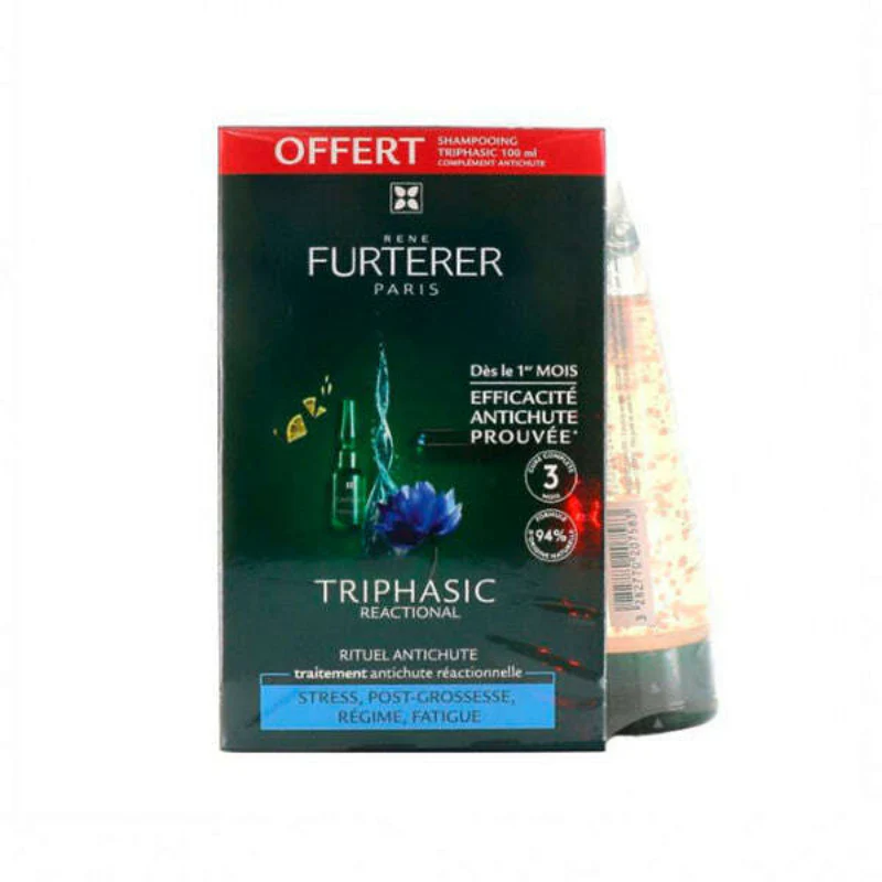 René Furterer Triphasic Reacional Ampolas Antiqueda 12 Unidades + Champô Estimulante Antiqueda 100ml