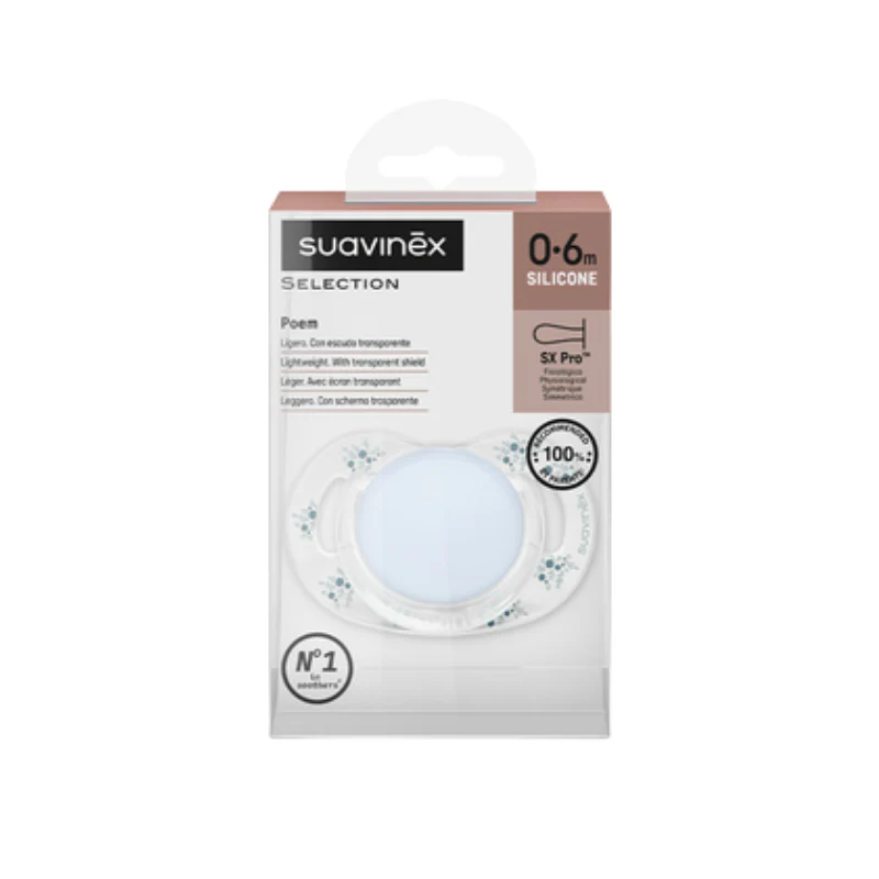 Suavinex Poetry Chupeta Silicone Tetina Fisiológica 0-6m Azul