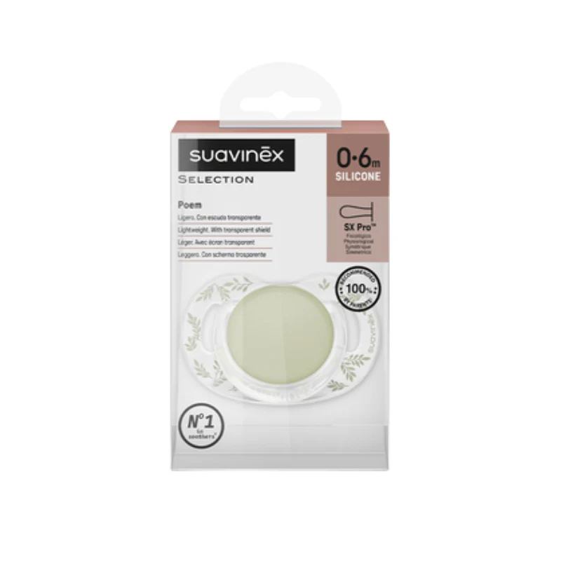 Suavinex Poetry Chupeta Silicone Tetina Fisiológica 0-6m Verde