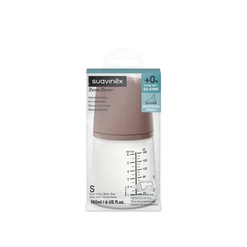 Suavinex Zero Zero Biberão Anticólicas Fluxo Lento Deep 180ml - Image 2