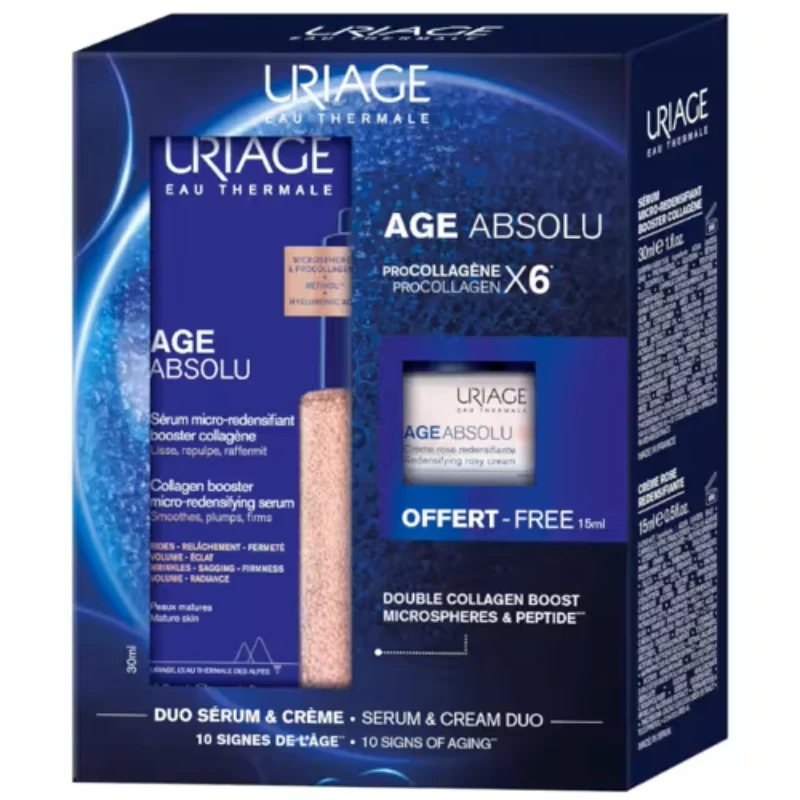 Uriage Age Absolu Sérum Booster Micro-Redensificante 30ml + OFERTA Creme 15ml