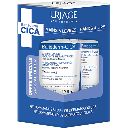Uriage Bariéderm-Cica Creme Mãos + Bálsamo Labial