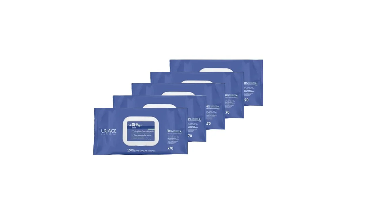 Uriage Bebé 1ªs Toalhitas de Limpeza Pack 5x70 Unidades
