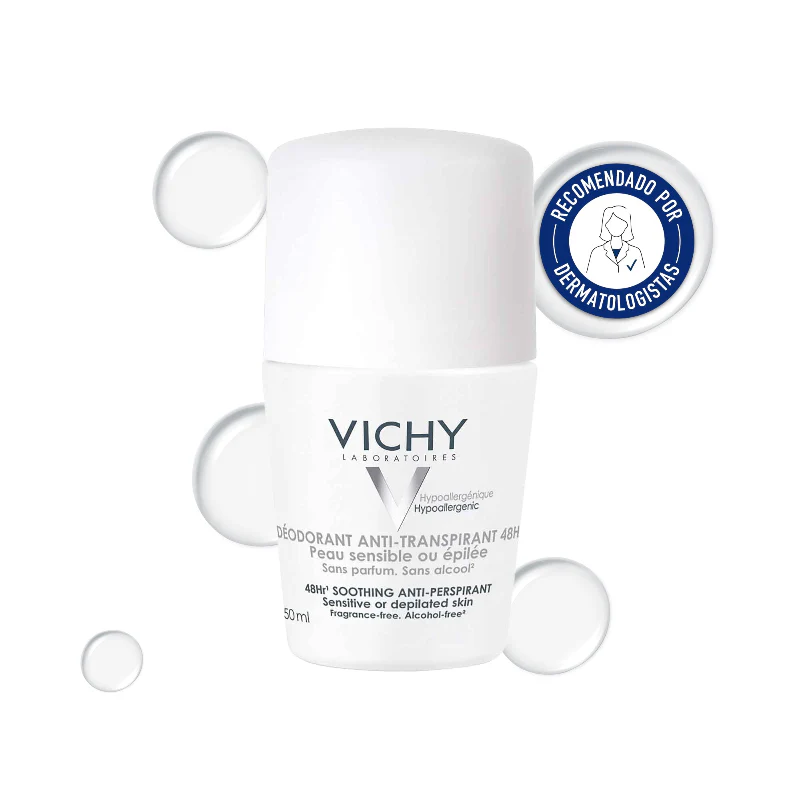 Vichy Antitranspirante Roll-on Branco Pele Sensível 50ml