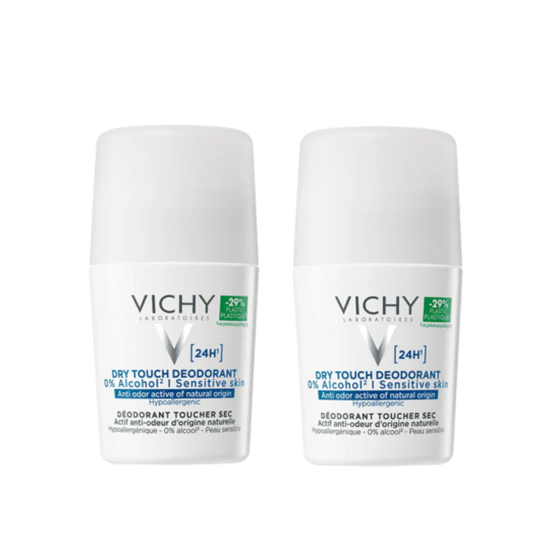 Vichy Duo Desodorizante Roll-On Branco Toque Seco 24H 50ml -50% 2ª Unidade